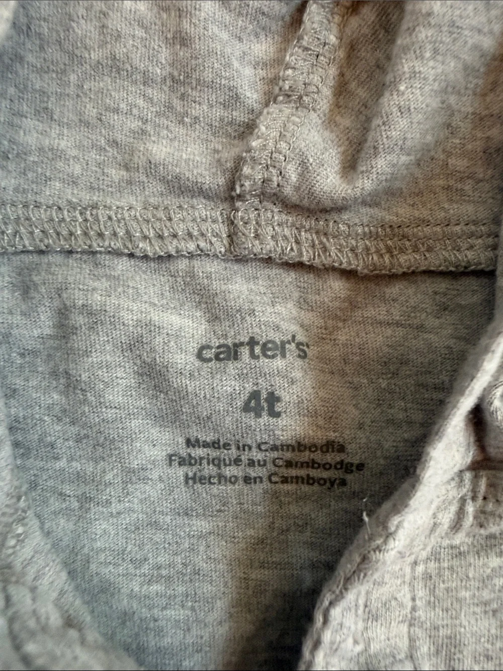 Carter's Gray Hooded Long-Sleeve Tee with Green and Orange Dino Print